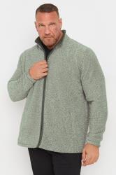 BadRhino Big & Tall Grey Textured Zip Through Fleece | BadRhino 1
