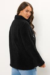 YOURS Plus Size Black 'St Moritz' Teddy Borg Fleece | Yours Clothing 4
