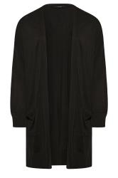Plus Size Curve Black Balloon Sleeve Fine Knit Cardigan | Yours Clothing 6