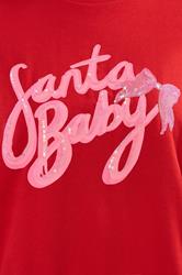 YOURS Plus Size Red 'Santa Baby' Slogan Sweatshirt | Yours Clothing 5