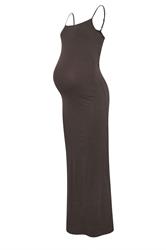 LTS Tall Maternity Brown Bodycon Cami Maxi Dress