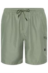 BadRhino Big & Tall Khaki Green Cargo Swim Shorts