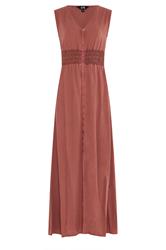 LTS Tall Rust Orange Shirred Waist Maxi Dress