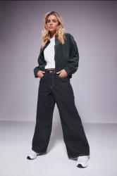 PixieGirl Petite Women's Charcoal Grey Cotton Cord Bomber Jacket | PixieGirl 3