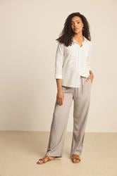 M&Co Natural Brown Wide Leg Linen Trousers | M&Co 3