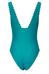 LTS Tall Turquoise Green Scallop Seam Swimsuit | Long Tall Sally 9