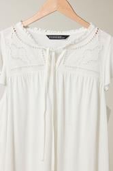 EVANS Plus Size White Cutwork Tie Neck Blouse Modal | Evans 6