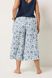 YOURS Plus Size White Ditsy Floral Culottes | Yours Clothing 2