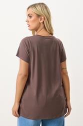 YOURS Plus Size Chocolate Brown Core T-Shirt | Yours Clothing 2