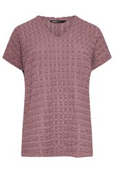 YOURS Curve Dusky Pink Bubble Textured T-Shirt