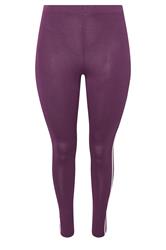 YOURS ACTIVE Plus Size Burgundy Red Side Stripe Leggings | Yours Clothing 6