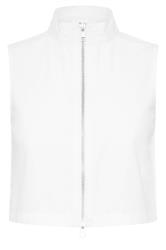 PixieGirl Petite Womens White High Neck Zip Through Cotton Crop Top | PixieGirl 6