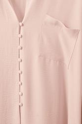 EVANS Plus Size Light Pink Dipped Hem Oversized Shirt | Evans 6