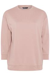 YOURS Curve Dusky Pink Sweatshirt