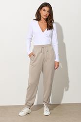 LTS Tall Stone Brown Cuffed Drawstring Joggers | Long Tall Sally  1