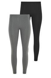 PixieGirl Petite Women's 2 PACK Black & Grey Polka Dot Leggings | PixieGirl  1