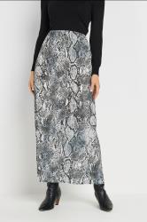 LTS Tall Grey Snake Print Slip-On Maxi Skirt | Long Tall Sally 1