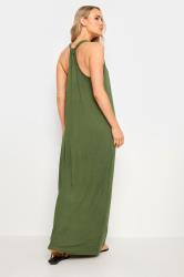 LTS Tall Women's Khaki Green Racer Back Maxi Dress | Long Tall Sally 4