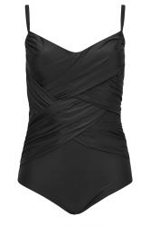 YOURS Curve Black Crossover Super Sculpt Swimsuit