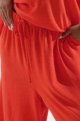 YOURS Plus Size Orange Tie Waist Wide Leg Trousers | Yours Clothing 4