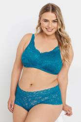 YOURS Plus Size Turquoise Green Lace Bra | Yours Clothing 2