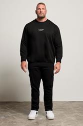 JACK & JONES Big & Tall Black JJ Studios Sweatshirt | BadRhino 1