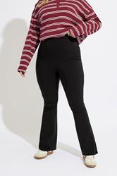 YOURS Curve Plus Size Black Flare Bengaline Trousers | Yours Clothing  3