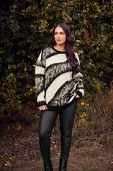 EVANS Plus Size Black Animal Print Fluffy Knitted Jumper | Evans 3