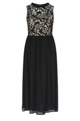YOURS LONDON Curve Black Lace Bodice Maxi Dress