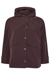 YOURS Curve Burgundy Red Hooded Raglan Jacket