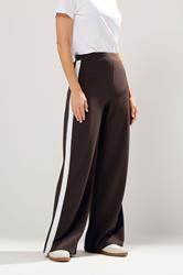 LTS Tall Brown Stripe Wide Leg Trousers | Long Tall Sally 1