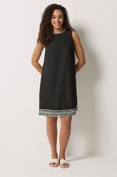 M&Co Black Contrast Trim Cotton Shift Dress | M&Co 2