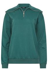 LTS Tall Teal Green Quarter Zip Sweatshirt