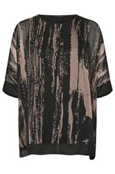 EVANS Plus Size Black & Brown Smudge Print Cape Top | Evans 6