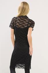 PixieGirl Petite Women's Black Lace Short Sleeve Dress | PixieGirl 2