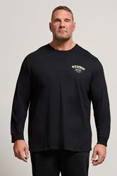 JACK & JONES Big & Tall Black Crew Neck Long Sleeve T-Shirt | BadRhino 3