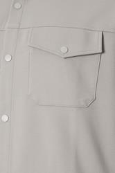BadRhino Big & Tall Stone Grey Textured Jersey Shacket | BadRhino 5