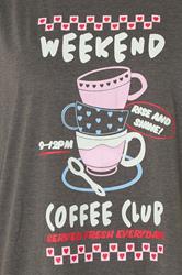 YOURS Plus Size Set Brown 'Weekend Coffee Club' Wide Leg Pyjama | Yours Clothing 4