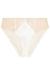PLAYFUL PROMISES White Romana Illusion Strap High Waisted Mesh Briefs | Yours Clothing 6