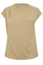 YOURS LONDON Curve Natural Brown Drape Shoulder Top