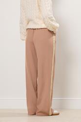 LTS Tall Coral Pink Contrast Stripe Wide Leg Trousers | Long Tall Sally 2