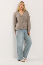 LTS Tall Brown Seam Detail Knitted Cardigan | Long Tall Sally 2