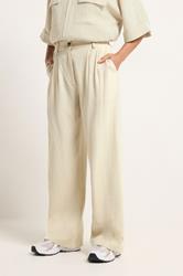 PixieGirl Petite Women's Natural Brown Wide Leg Trousers | PixieGirl 2