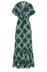 LTS Tall Women's Green Scarf Print Button Maxi Dress | Long Tall Sally 5