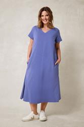 EVANS Plus Size Bright Blue Premium Cotton Dress | Evans 3