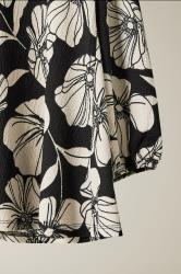 EVANS Plus Size Black Contrast Floral Jersey Crepe Top | Evans 8