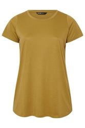 YOURS Curve Chartreuse Green Core Short Sleeve T-Shirt