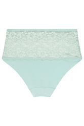 YOURS Curve Mint Green Lace Full Brief