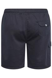 D555 Big & Tall Navy Blue Cotton Jogger Shorts | BadRhino 4