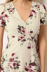 LTS Tall Women's Cream Floral Print Midi Dress | Long Tall Sally 4